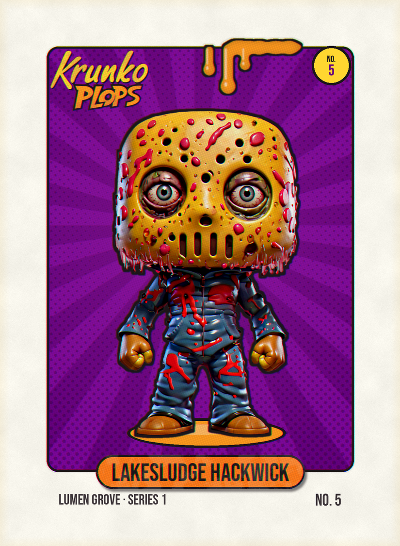 Lakesludge Hackwick, original Krunko Plops collectible card number 005