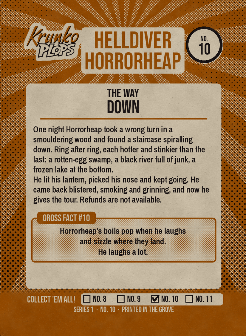 Helldiver Horrorheap original story and gross fact