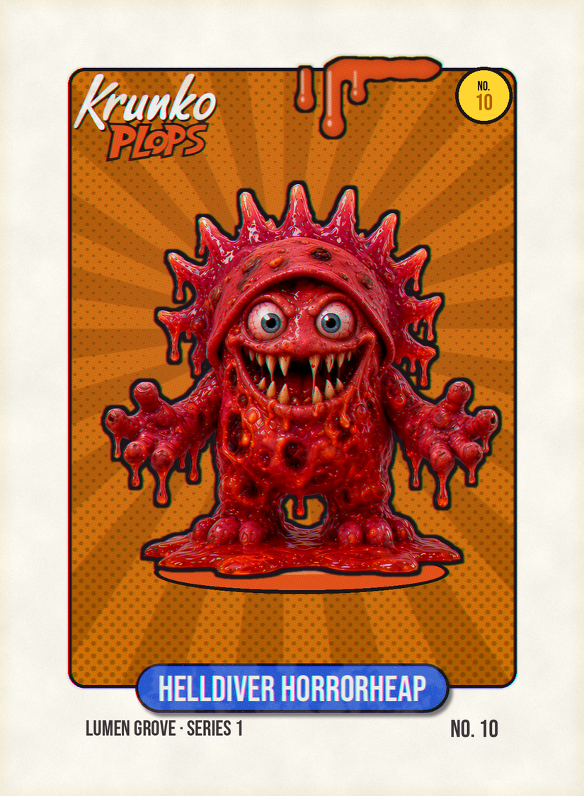 Helldiver Horrorheap, original Krunko Plops collectible card number 010